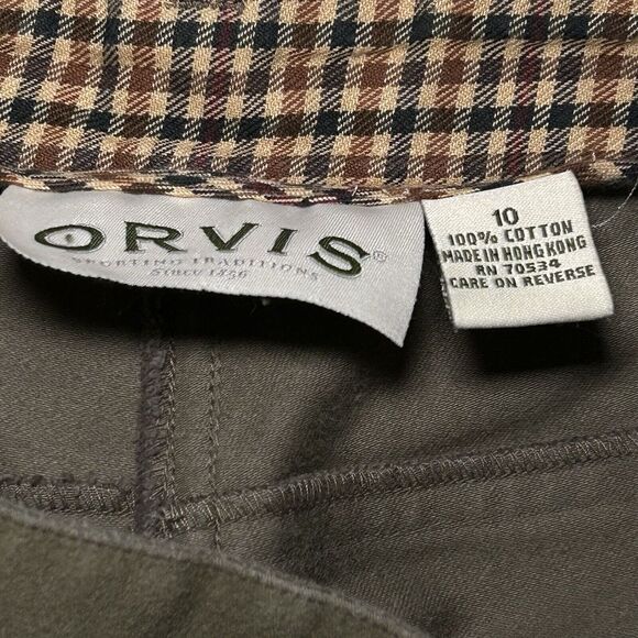 ORVIS Women's Heavy Double Brushed 100% Cotton Pants Olive Green Sz 10 Hong Kong - Picture 5 of 7